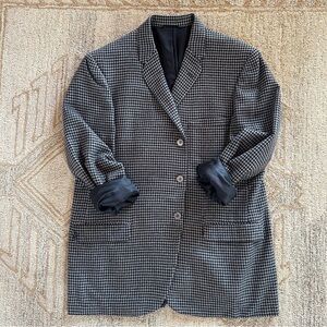 Vintage Global Fashions Houndstooth Black & Grey Blazer, L